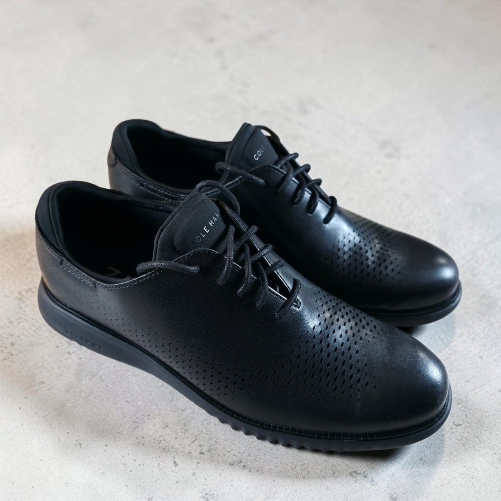 Cole Haan 2.Zerogrand Men's 9 M Laser Black Oxford Leather C23832 *Barely Worn.